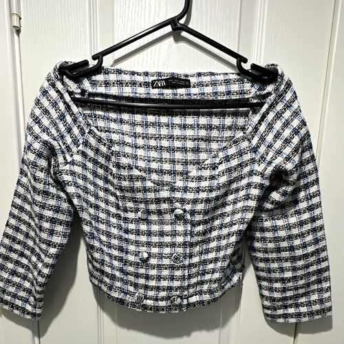 Zara tweed check - tweed, neck