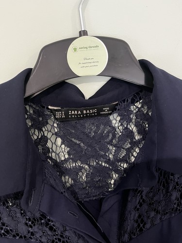 Navy blue zara blouse size - size, s