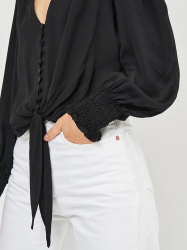 Zara cropped knotted blouse - knotted, s