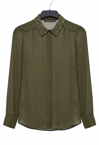 Zara women green sheer - zara,