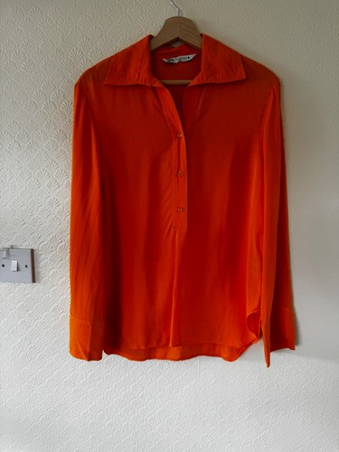 Zara orange blouse - top, small