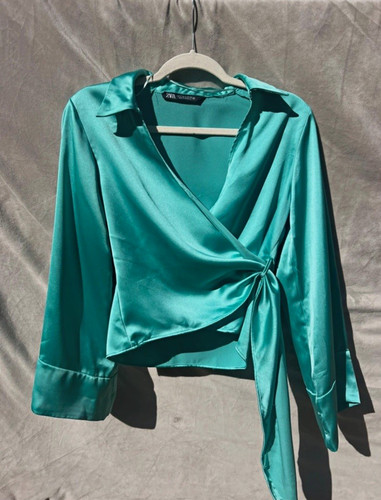 Zara turquoise satin - turquoise,