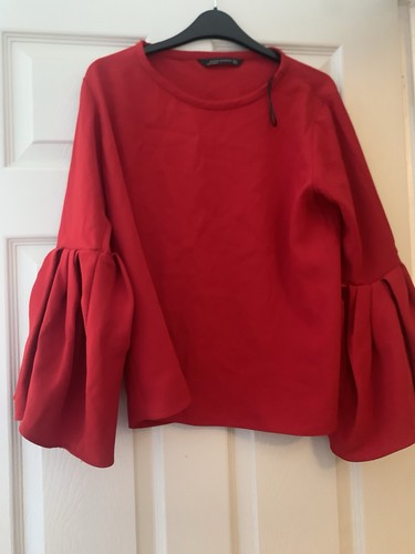 Zara women red blouse size - zara, m