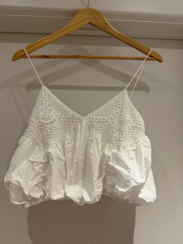 Zara white cropped - zara, blouse