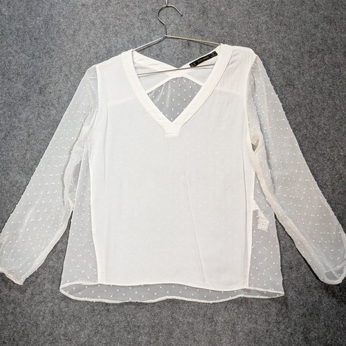 Zara basic ivory - dotted, sheer