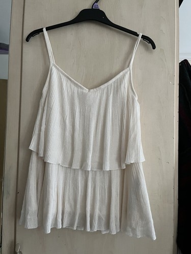 Zara sleeveless ruffle top in - ,