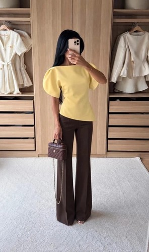 Zara viral yellow puff sleeve