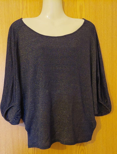 Zara navy metallic knit top - zara,