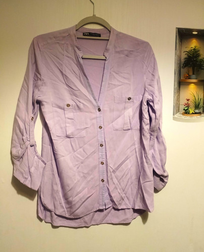 Zara purple button - zara, button-up