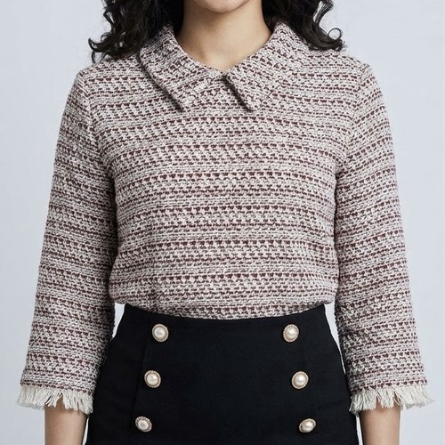 Zara tweed collared long - tweed,