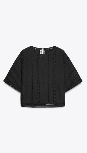 Zara cutwork detail - detail, blouse