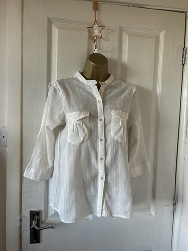 Zara cream collarless - zara,