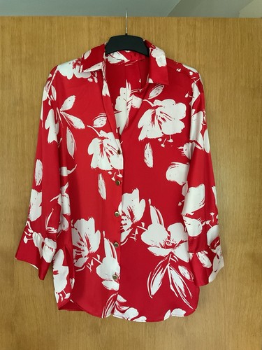 Zara red white floral - &,