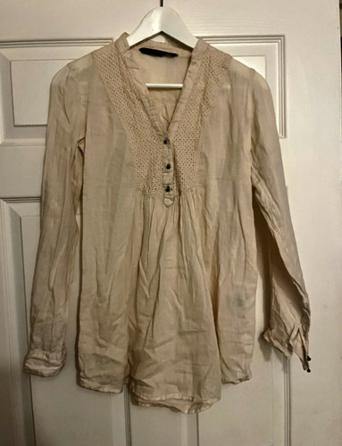 Zara beige solid - cotton, woven