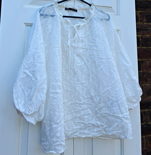 Zara women white ruffle - women's,