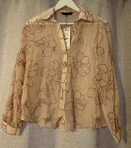 Zara long sleeve floral - sleeve, blouse