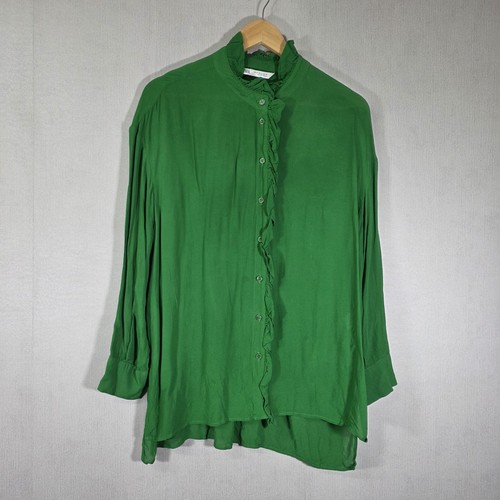 Zara emerald green ruffle - green,