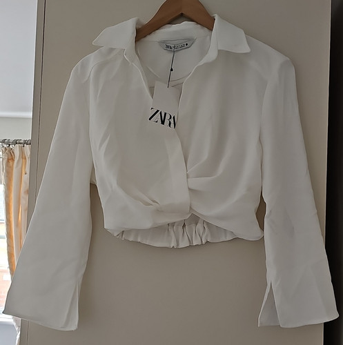 Zara white women collared - white,