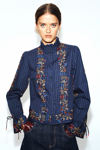 Zara suede printed - , ruffle