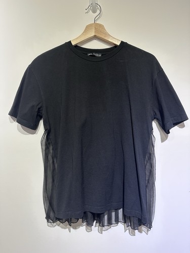 Zara womens black sheer back - black,