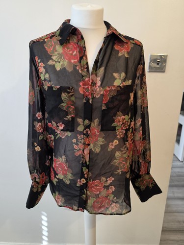 Zara black floral - zara, sheer