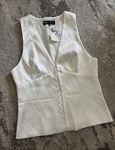 Zara women white satin - white,
