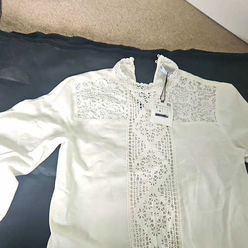 Zara white lace panel - panel, v-neck