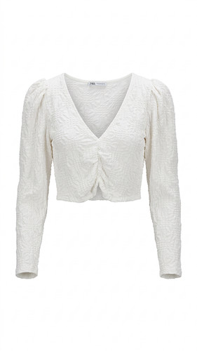 Zara textured crop blouse - zara,