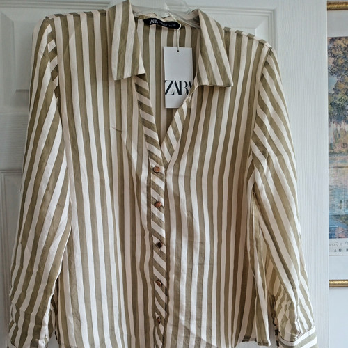 Zara women striped green - striped,