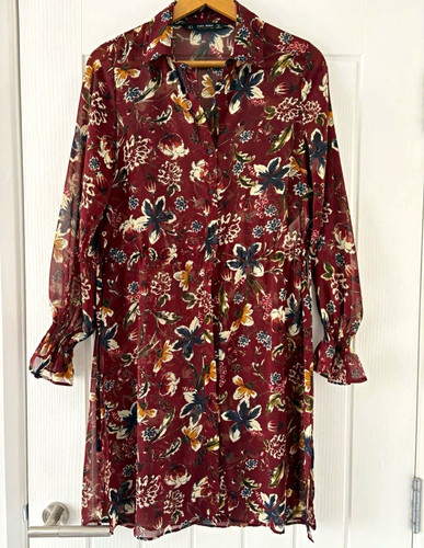 Zara basic burgundy floral - burgundy,