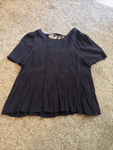 Zara women black top - top, size
