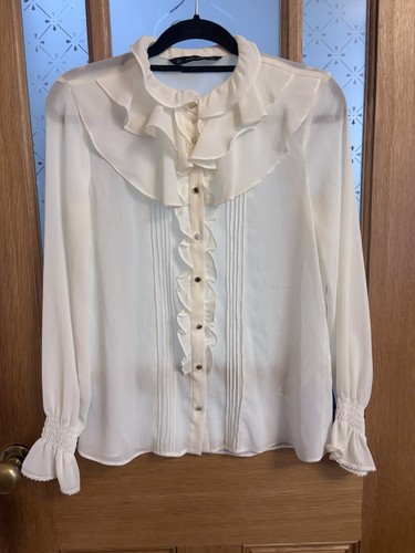 Zara basic ivory - basic, ruffled