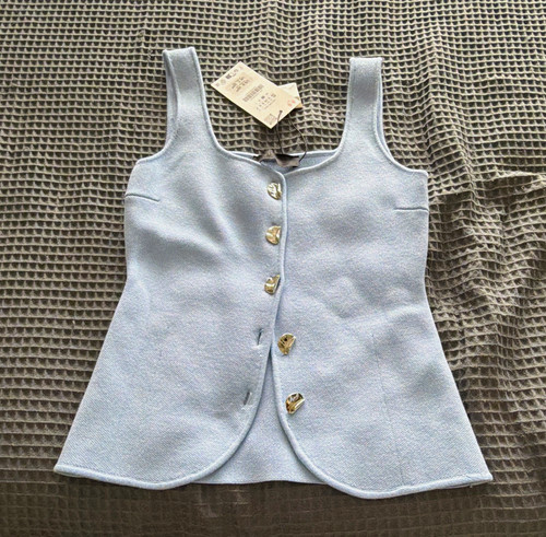 Zara blue sleeveless - sleeveless, knit