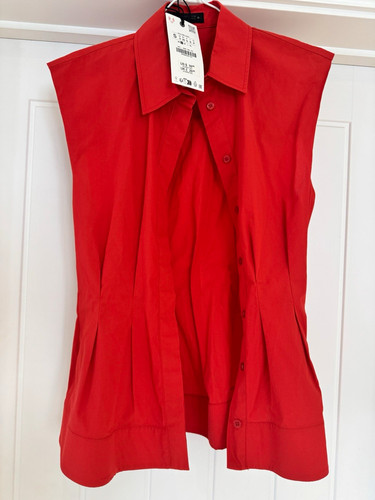 Zara women red cotton - red, woven