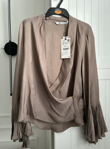 Zara wrap blouse with - wrap,