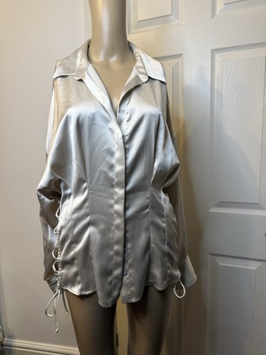 Zara silver satin shirt - zara,