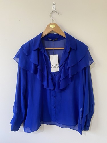Zara gorgeous blue ruffle - zara,