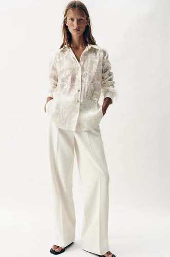 Zara ecru embroidered - zara,
