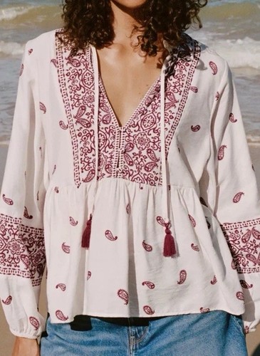 Bnwt zara tasseled print - tasseled,